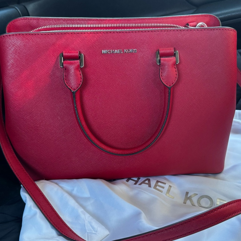 Michael Kors Cherry Red Satchel